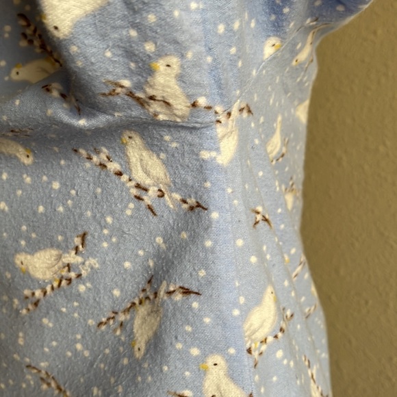 GUC Lanz of Salzburg Sz S Winter Snow Doves Flannel PJ Top ONLY - Picture 9 of 14